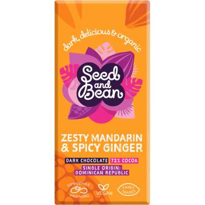 Seed & Bean BIO 72% hořká mandarinka a zázvor 75 g
