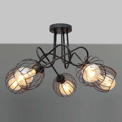 Повърхностен полилей OXFORD 5xE27/15W/230V черен (HE1097)