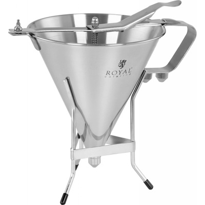 ROYAL Catering Plniaci lievik - 1,8 l - nehrdzavejúca oceľ - 3 plniace hroty