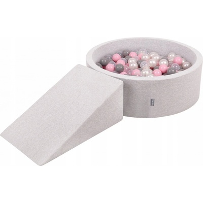 KiddyMoon pěnové dětské hřiště šedé s míčky 100 ks – Hledejceny.cz