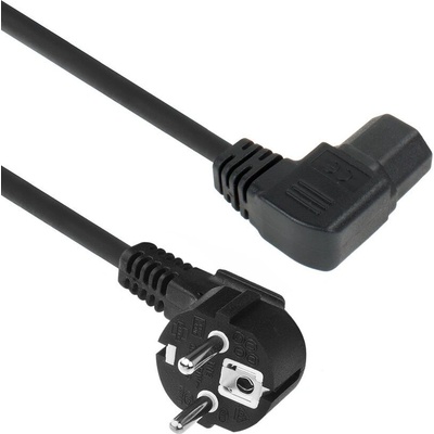 ACT Powercord мрежов конектор Schuko CEE 7/7 мъжки (под ъгъл) - C15 (под ъгъл ляв) IEC 60320 1, 5 м черен AK5347 (AK5347)
