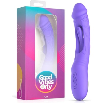 Good Vibes Only Flax Vibrating Dildo with G-Spot Stimulator Purple