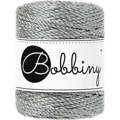 Bobbiny 3PLY Macramé Rope 3 mm 50 m Metallic Silver юта (TS-E057)