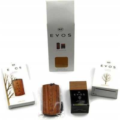 K2 Evos Samurai darčeková súprava parfum do auta flakon + drevený prívesok