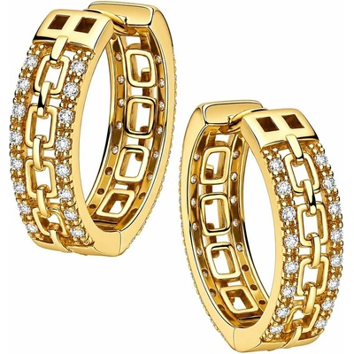 Zlaton Náušnice žluté zlato kruhy se zirkony vel.1.6cm 3.55g N07082500183