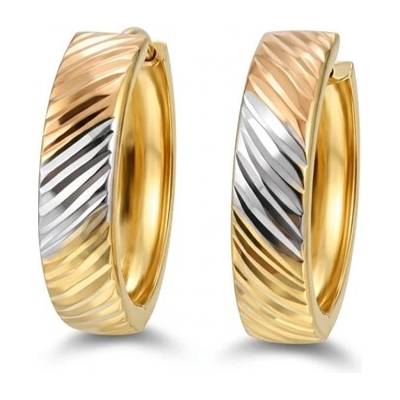 Ego Fashion Zlaté náušnice gravírované kruhy 18,5 mm NA1916F
