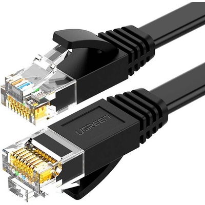 UGREEN Плосък Gigabit Ethernet RJ45 Cat 6 кабел - Ugreen Cat6 RJ45 Gigabit Flat Network Cable (200 см) (черен) (NW102 (50174))