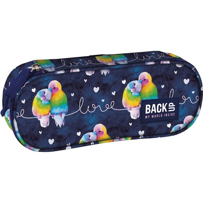 BackUP Овален ученически несесер BackUp A - Lovebirds (92741)
