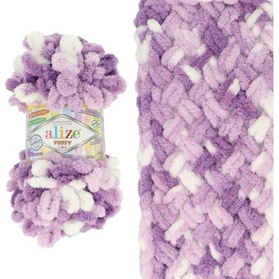 Alize Puffy Color 5923 fialová a bílá