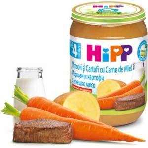 Hipp БИО пюре моркови и картофи с агнешко месо 4м+ 190г