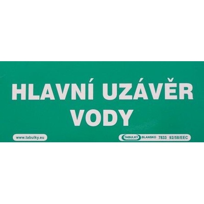 VT HLAVNÍ UZÁVĚR VODY 210x87p