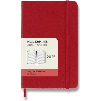 Moleskine A6 denný 2025 červený