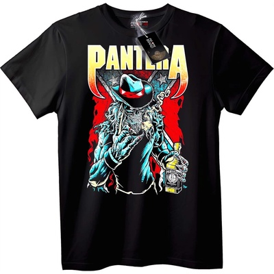 NOONEBRAND Тениска Pantera Череп Каубой - 2XL, White