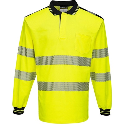 Portwest T184 HI-VIS Reflexná polokošeľa PW3 Fluorescenčno žltá-Čierna S