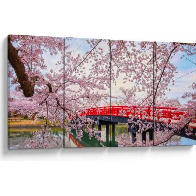Obraz - Hirosaki, Japonsko, štvordielne 160x80 cm