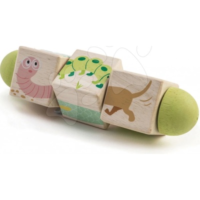 Tender Leaf Toys točiaci sa valec Twisting Cubes s maľovanými zvieratkami