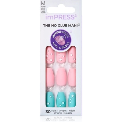 KISS imPRESS The No Glue Mani Medium umelé nechty Dew Drop 30 ks