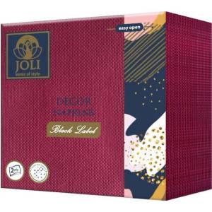 Joli Бордо цветни салфетки лукс двупластови 30 бр