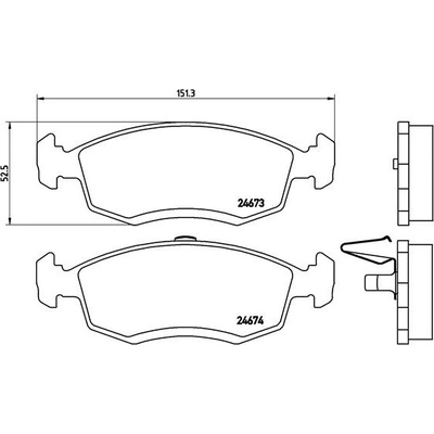 BREMBO Sada brzdových platničiek kotúčovej brzdy P68039