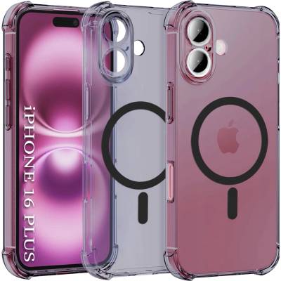Techsuit Калъф за iPhone 16 Plus - Techsuit - Удароустойчив Clear Silicone MagSafe - Опушено Черен