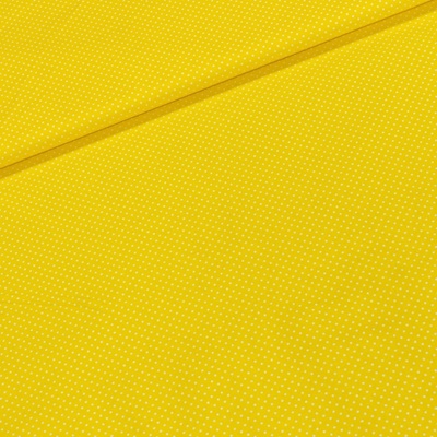 Bavlněné plátno 123562/124 bílý puntík na žluté, š.150cm (látka v metráži)