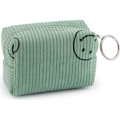 Klíčenka Dívčí pouzdro smajlík 9x6 cm - zelená šalvěj tmavá