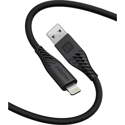 Swissten 71533010 dátový Lightning, 60W / 3A / 1x USB-A(M) / 1x Lightning(M), 1,5m, černý