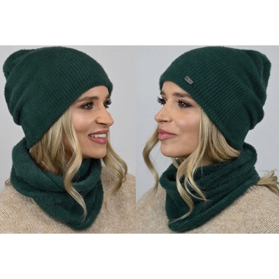Fashionweek alpakový zimní set čepice komin ZIZI-AL2 Zelená