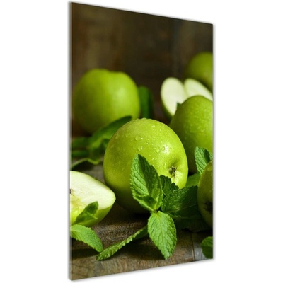 Vertikálny foto obraz sklenený Zelená jablká 50x100 cm