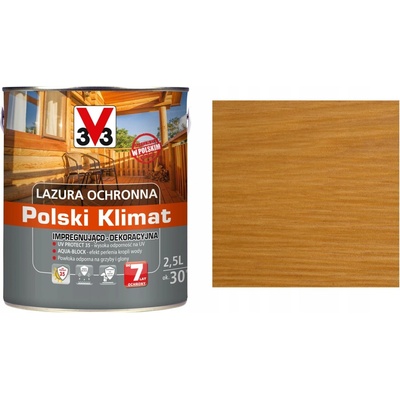 Lazura V33 Polský Klimat 7 let 2,5 L impregnační Borovice satyna