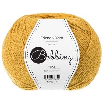 Bobbiny bavlněná příze FRIENDLY YARN 1,5mm mustard
