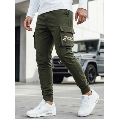 Originální zelené pánské kapsáčové jogger kalhoty