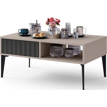 Mazzoni Конферентна маса ronja с чекмедже, таупе/черна (mz0047)