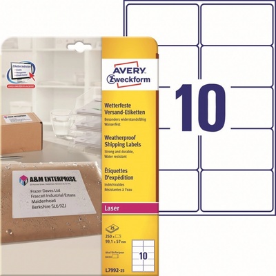 Avery Zweckform 25 listů, A4, bílé L7992-25
