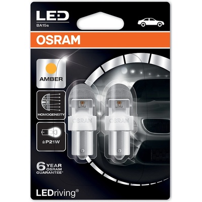 Osram LEDriving Premium 7556YE-02B Amber P21W BA15s 12V 2W