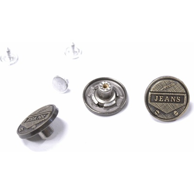 Knoflík natloukací jeansový 124519 20mm zlatý – Zboží Dáma