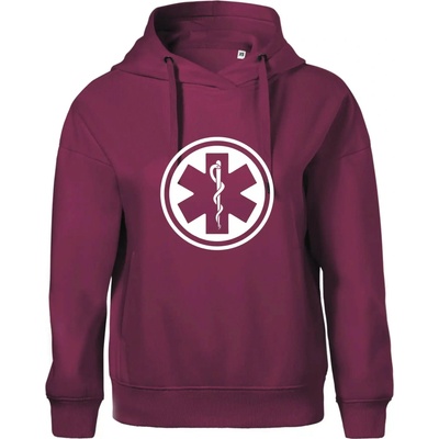 Rescue logo samostatné guľaté Oversized mikina dámská Moon kratšia + širšia Fuchsiová
