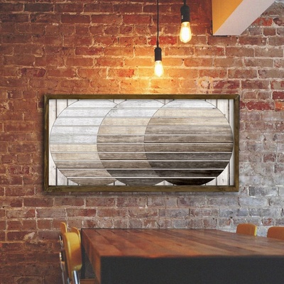 ASIR Nástěnná dřevěná dekorace KRUHY 120 cm MDF