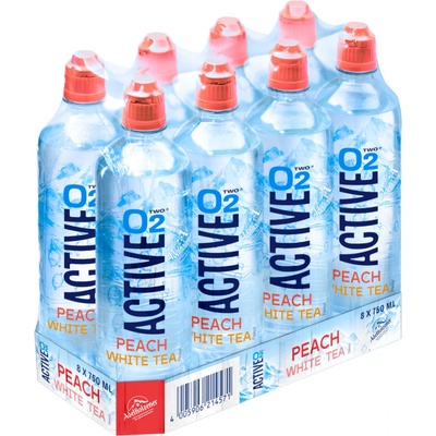 Active O2 peach white tea 8 x 0,75 l