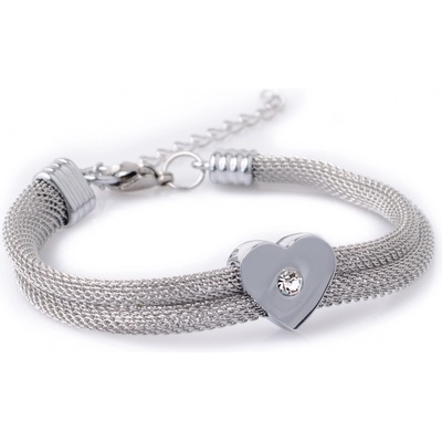 Bangles chirurgická ocel spletené srdce & zirkon stříbrná 195