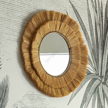 Atmosphera - Стенно огледало ALBA, Ø 57 см, рафия (P6718)