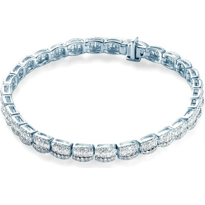 SAVICKI Tenisový náramok biele zlato s diamantmi 2.6 ct 4 mm 18 cm - SAVB04832 W