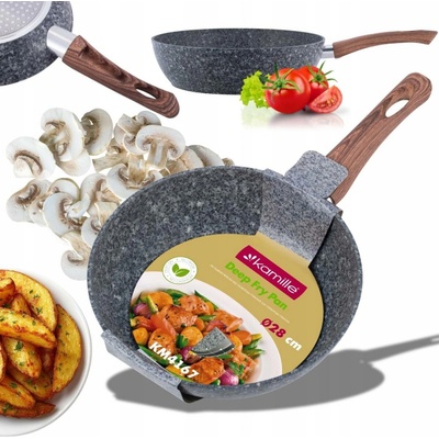 KAMILLE GRANITOVÁ PÁNEV WOK hluboká S NEPŘILNAVÝM POVRCHEM indukce plyn 28 cm