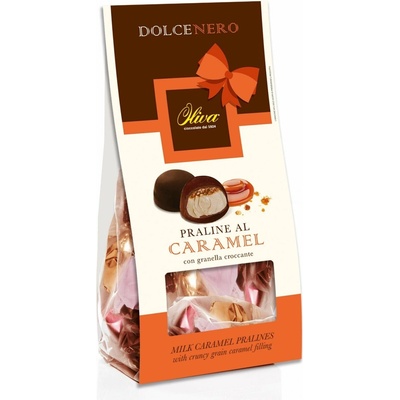 Oliva Dolcenero Caramel pralinky z mliečnej čokolády s karamelovou náplňou a chrumkavými lupienkami 162 g
