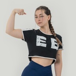 NEBBIA Дамски топ Oversized Crop Top Game On Black L