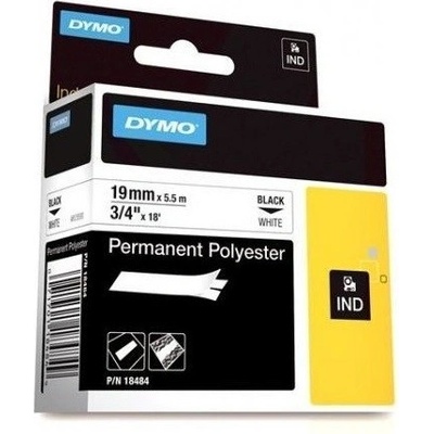 páska DYMO 18765 (18484) PROFI D1 RHINO Black On White Permanent Polyester Tape (19mm)