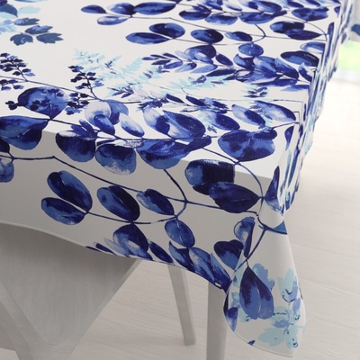 Biante bavlna obdĺžnikový obrus Sandra SA-605 Modrý eukalyptus na bielom 140x200 cm