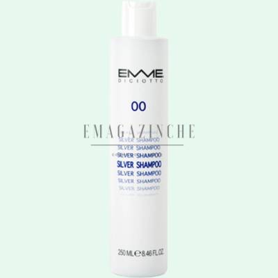 Emme Diciotto Неутрализиращ шампоан против жълти и медни оттенъци със синьо/виолетов пигмент 250 мл. 00 Silver Shampoo (027250)
