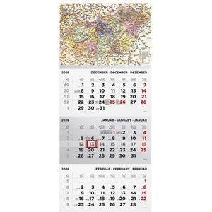 TopTimer Календар, експедиторски, тримесечен, с един блок, toptimer, „Карта на Унгария (27t7200-020)