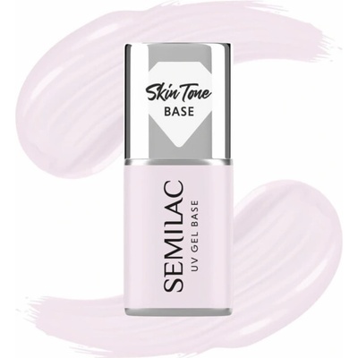 Semilac Skin Tone Cover Base pod hybridní laky na nehty, poloprůhledná, přírodní růžová, 7 ml